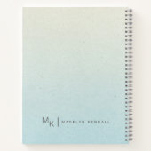 Carnet Notes & Musées Chic Script Monogramme Gradient Ble (Dos)
