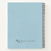 Carnet Notes & Musées Script moderne Bleu personnalisé (Dos)