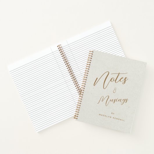 Carnet Notes & Musées Script moderne Monogramme ivoire (Intérieur)