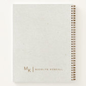 Carnet Notes & Musées Script moderne Monogramme ivoire (Dos)