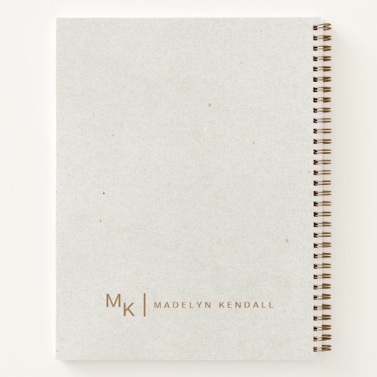 Carnet Notes & Musées Script moderne Monogramme ivoire (Dos)