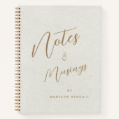 Carnet Notes & Musées Script moderne Monogramme ivoire (Devant)
