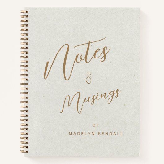 Carnet Notes & Musées Script moderne Monogramme ivoire (Devant)