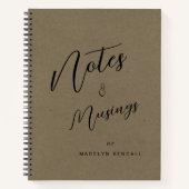 Carnet Notes & Musées Script moderne Monogramme Papier Kr (Devant)