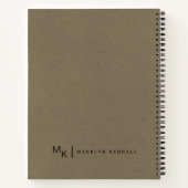 Carnet Notes & Musées Script moderne Monogramme Papier Kr (Dos)
