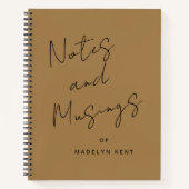 Carnet Notes & Musées Script moderne Or personnalisé (Devant)