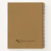 Carnet Notes & Musées Script moderne Or personnalisé (Dos)