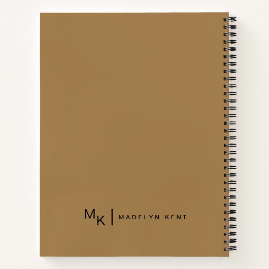 Carnet Notes & Musées Script moderne Or personnalisé (Dos)