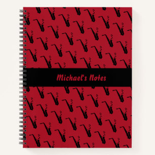 Carnet Notes musicales amusantes de saxophone Personnalis