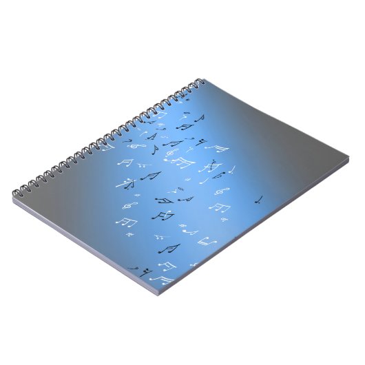 Carnet Notes musicales dans le bleu clair de lune (Côté gauche)