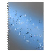 Carnet Notes musicales dans le bleu clair de lune (Devant)