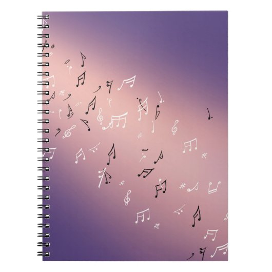 Carnet Notes musicales dans le lilas lunaire (Devant)