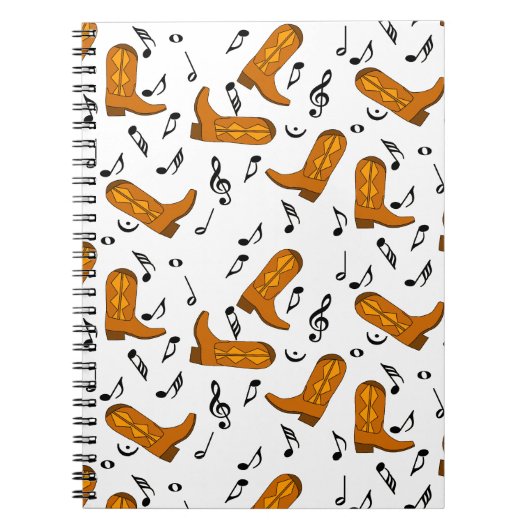 Carnet Notes musicales des Boots de Cowboy (Devant)