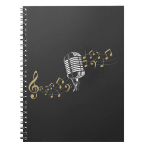 Carnet Notes musicales du chanteur Microphone Amateur de