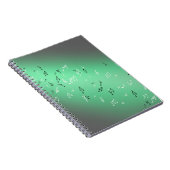 Carnet Notes musicales en vert clair de lune (Côté Droit)