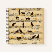 Carnet Notes musicales et chatons (Devant)