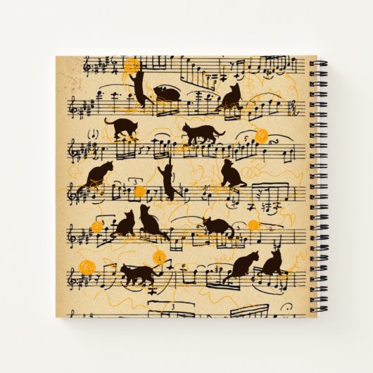 Carnet Notes musicales et chatons (Dos)