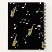 Carnet Notes musicales et saxophones Jazzy (Dos)