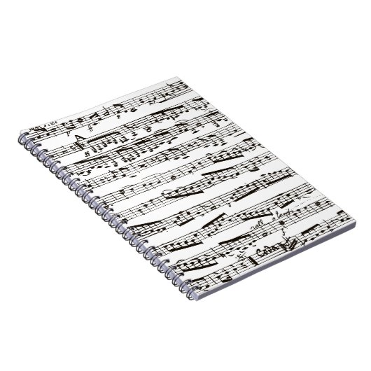 Carnet Notes musicales noires et blanches (Côté Droit)