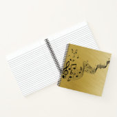 Carnet Notes musicales Or brossé (Intérieur)