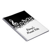 Carnet Notes musicales personnalisées blanches mélangées  (Côté Droit)