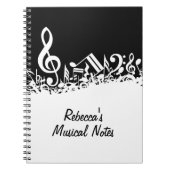 Carnet Notes musicales personnalisées blanches mélangées  (Devant)