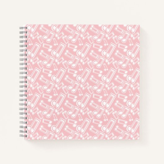 Carnet Notes musicales roses (Devant)