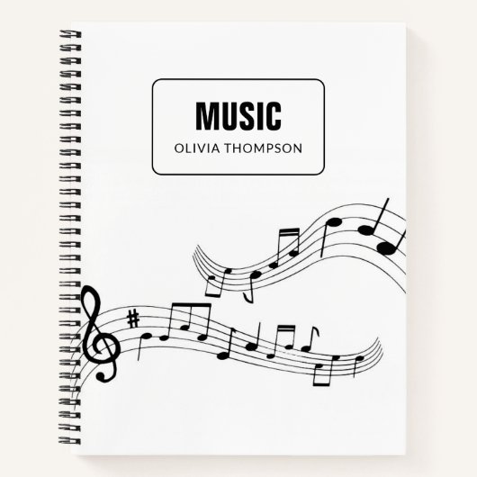 Carnet Notes musicales simples Treble School (Devant)