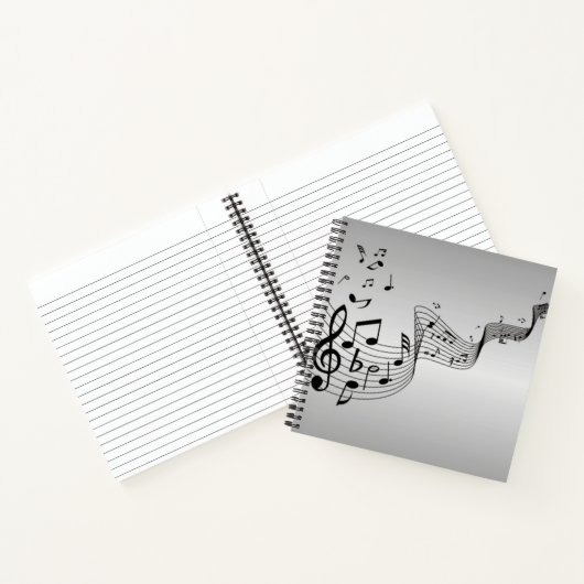 Carnet Notes musicales sur Argent (Intérieur)