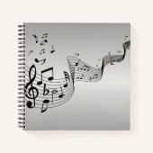Carnet Notes musicales sur Argent (Devant)