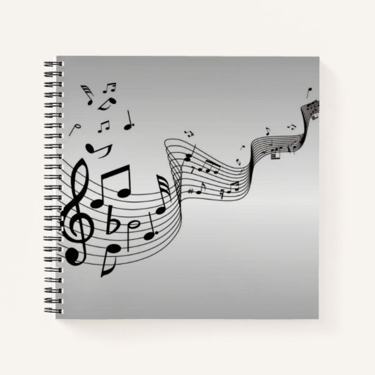 Carnet Notes musicales sur Argent (Devant)