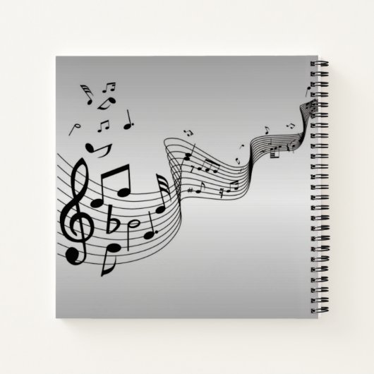 Carnet Notes musicales sur Argent (Dos)