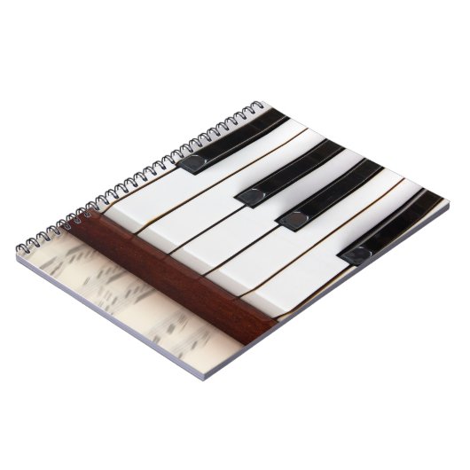 Carnet notes musicales sur l'arrière - plan d'une pianoac (Côté gauche)