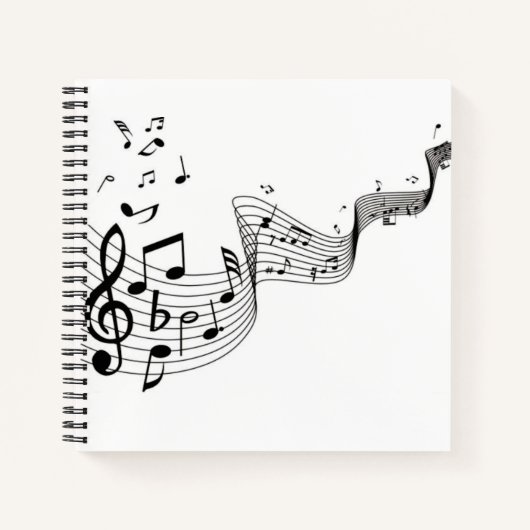 Carnet Notes musicales sur le blanc (Devant)