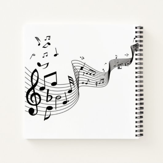 Carnet Notes musicales sur le blanc (Dos)