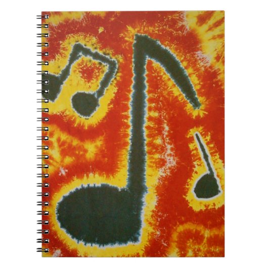 Carnet Notes musicales Tie Dye (Devant)