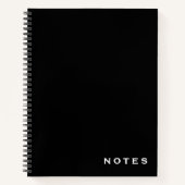Carnet "Notes" noir et blanc professionnel (Devant)