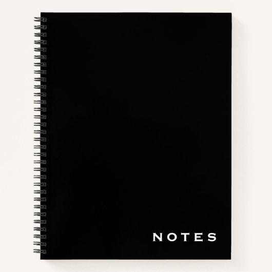 Carnet "Notes" noir et blanc professionnel (Devant)