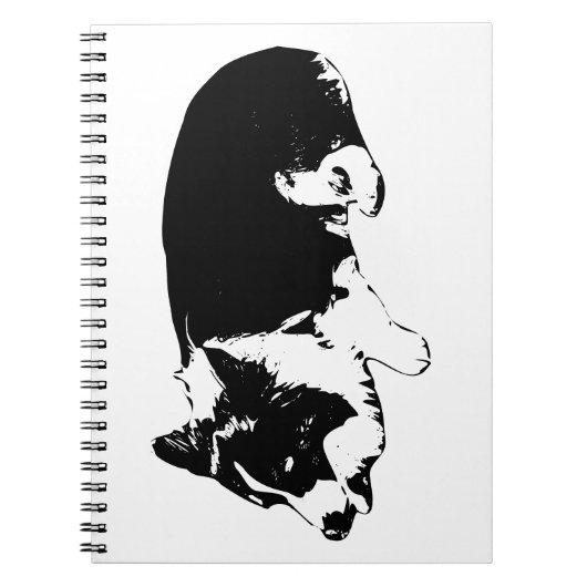 Carnet notes patte silencieuse, corgi (Devant)
