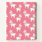 Carnet Notes personnalisées motif licorne rose mignon (Dos)
