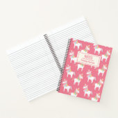 Carnet Notes personnalisées motif licorne rose mignon (Intérieur)