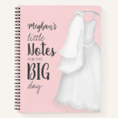 Carnet Notes pour une nuptiale Mariage rose Personnalisée (Devant)
