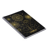 Carnet Notes Premium Midnight Gold Fireworks (Côté Droit)