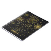 Carnet Notes Premium Midnight Gold Fireworks (Côté gauche)