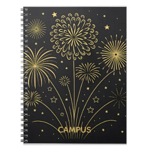 Carnet Notes Premium Midnight Gold Fireworks