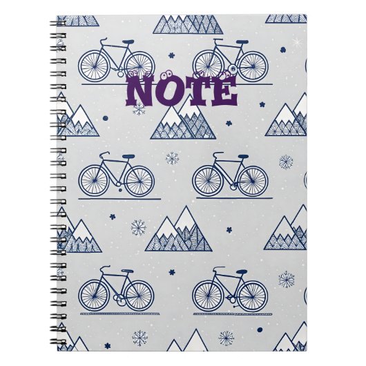 Carnet Notes Premium pour le vélo d'hiver Mountain (Devant)
