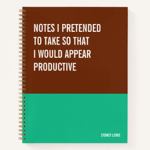 Carnet Notes que j'ai prétendu prendre pour paraître prod