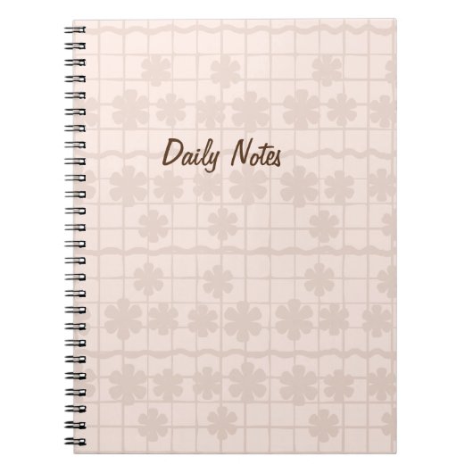 Carnet Notes quotidiennes à grille florale (Devant)
