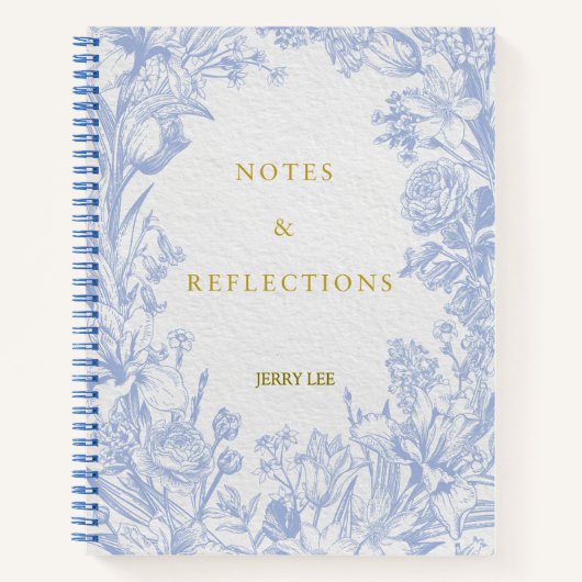 Carnet 'Notes & Reflections' Personalised Botanical (Devant)