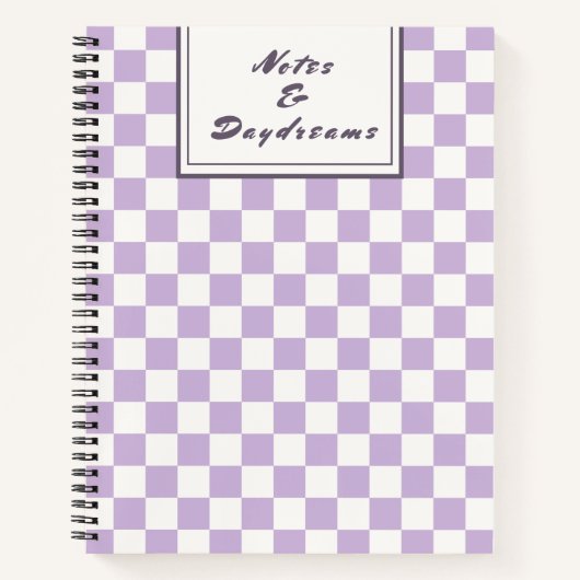 Carnet Notes & Rêveries | Damier Lavande Coquette (Devant)